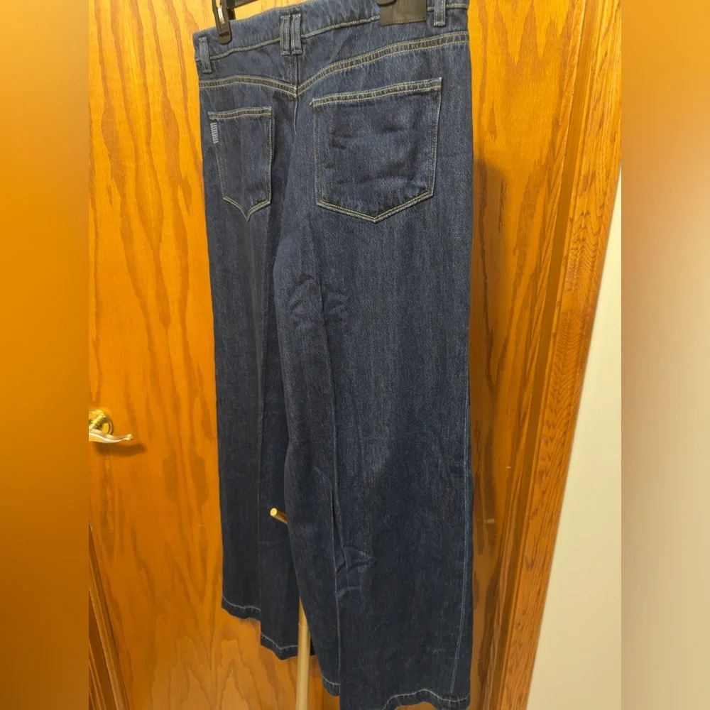 Paige Wide-Leg Jeans Portia Michiru double waistband, high rise, size 32 New! - Picture 12 of 16